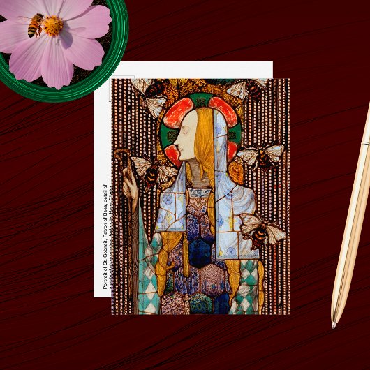 Portrait of St. Gobnait, Patron of Bees, Postkarte