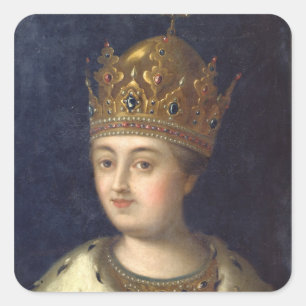 Portrait of the Regent Sophia, 1772 Quadratischer Aufkleber