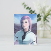 Portrait of Trisha - Futuristic Girl Painting Postkarte (Stehend Vorderseite)