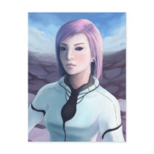 Portrait of Trisha - Futuristic Girl Painting