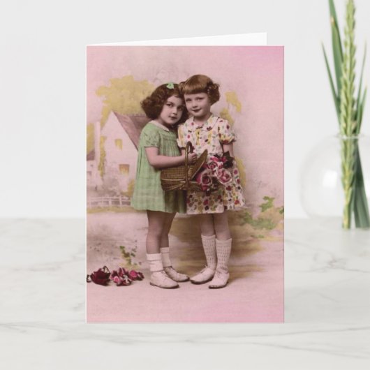 Portrait of Two Young French Girls Karte (Vorderseite)