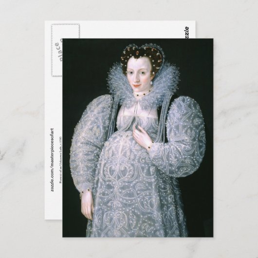 Portrait of Unknown Lady c.1595 Fine Art Postkarte (Vorne/Hinten)
