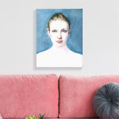 Portrait of Young Girl Watercolor Painting Leinwan Leinwanddruck (Insitu (Wohnzimmer))