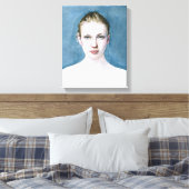 Portrait of Young Girl Watercolor Painting Leinwan Leinwanddruck (Insitu (Schlafzimmer))