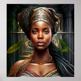 Portrait-Ölgemälde der Jamaikanerin Poster