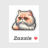 Portrait Orange und Creme - Fluffy Cuteness Ov Aufkleber (Blatt)