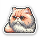 Portrait Orange und Creme - Fluffy Cuteness Ov Aufkleber (Vorderseite)