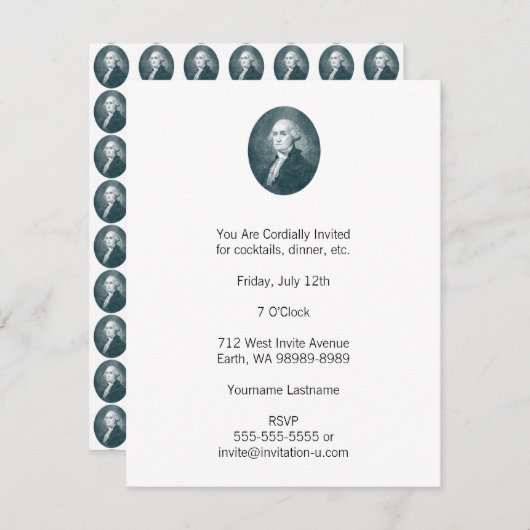 Portrait Oval Einladung (Vorne/Hinten)