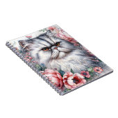 Portrait Persian Cat Floral Water Notizblock (Rechte Seite)