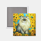 Portrait Petals Persian Cat Magnet (Vorderseite/Rückseite)
