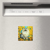 Portrait Petals Persian Cat Magnet (In Situ (Geschirrspüler))