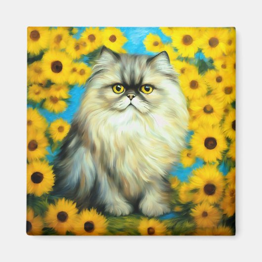 Portrait Petals Persian Cat Magnet (Vorne)