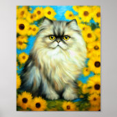 Portrait Petals Persian Cat Poster (Vorne)