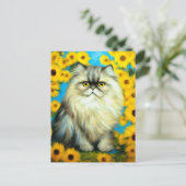 Portrait Petals Persian Cat Postkarte (Stehend Vorderseite)