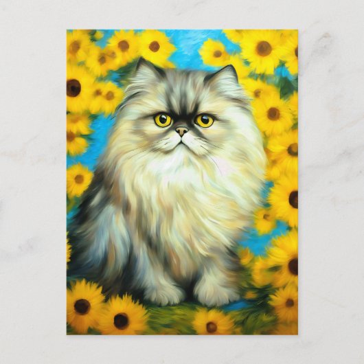 Portrait Petals Persian Cat Postkarte (Vorderseite)
