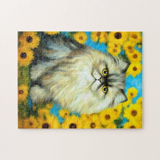 Portrait Petals Persian Cat Puzzle (Horizontal)