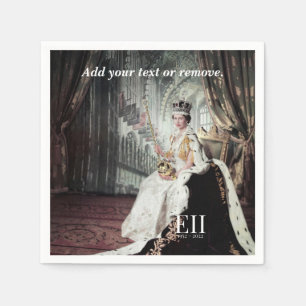Portrait photograph of Queen Elizabeth 2, Serviette