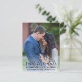 Portrait Picture Save the Date Postcard in der Mar Postkarte (Stehend Vorderseite)