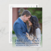 Portrait Picture Save the Date Postcard in der Mar Postkarte (Vorne/Hinten)