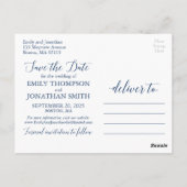 Portrait Picture Save the Date Postcard in der Mar Postkarte (Rückseite)