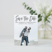 Portrait Picture Wedding Save the Date Card Modern (Stehend Vorderseite)
