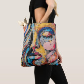 Portrait pixelisé vibrant en couleurs chaudes tasche (Von Nahem)
