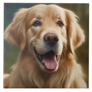 Portrait-Pose-Papier für Golden Retriever Fliese