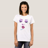 Portrait Pout - farbenfrohe Makeup T-Shirt (Vorne ganz)