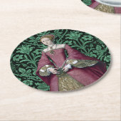 Portrait Prinzessin Elizabeth Tudor, Königin Runder Pappuntersetzer (Angewinkelt)