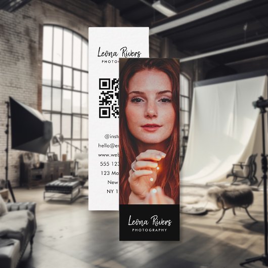 Portrait QR Code Fotograf Business Card Mini Visitenkarte
