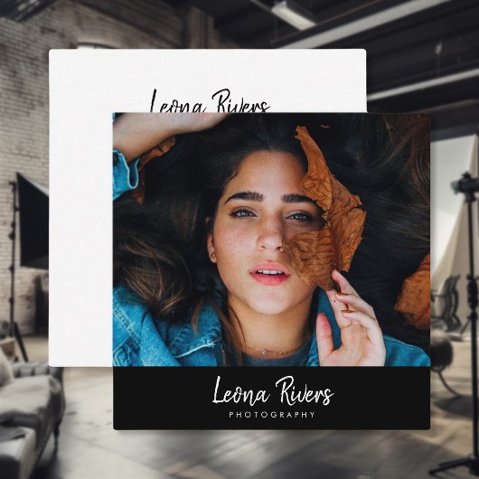 Portrait QR Code Fotograf Business Card Quadratische Visitenkarte