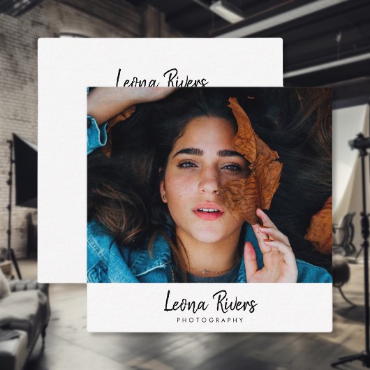 Portrait QR Code Fotograf Business Card Quadratische Visitenkarte