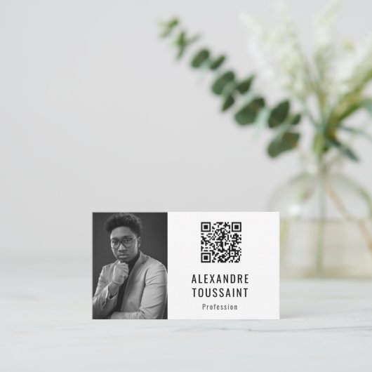 Portrait & QR Code Visitenkarte (Stehend Vorderseite)