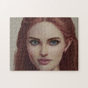 Portrait Red Hair Smile Young Woman Puzzle