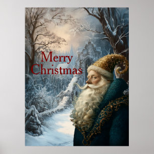 Portrait Saint Nick Winter   Digitale Kunst Poster