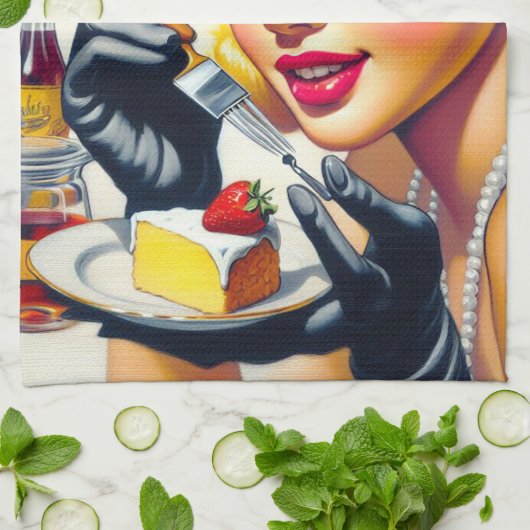 Portrait Schönes Button hoch Geschirrtuch (Gefaltet)