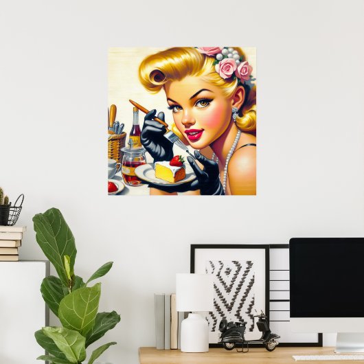 Portrait Schönes Button hoch Poster (Heimbüro)