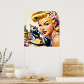 Portrait Schönes Button hoch Poster (Küche)