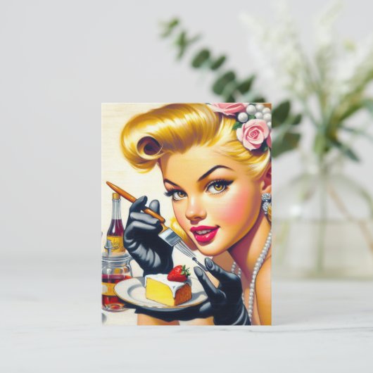 Portrait Schönes Button hoch Postkarte (Stehend Vorderseite)