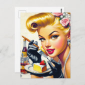 Portrait Schönes Button hoch Postkarte (Vorne/Hinten)