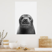 Portrait Schwarz-weiß Poster (Küche)