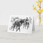 Portrait Schwarz-Weiß-Spanische Pferde Karte (Gelbe Blume)