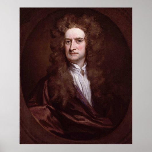 Portrait Sir Isaac Newton von Sir Godfrey Kneller Poster (Vorne)