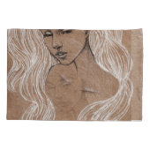 Portrait Sketch: Junge Girl Illustration Kissenbezug (Rückseite)
