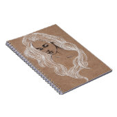 Portrait Sketch: Junge Girl Illustration Notizblock (Rechte Seite)