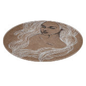 Portrait Sketch: Junge Girl Illustration Schneidebrett (Ecke)