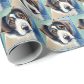 Portrait Sketch Painting Geschenkpapier (Rolleneckpunkt)