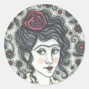 PORTRAIT STICKERS RUNDSTÜCKE FÜR FRAUEN, GOTHISCHE