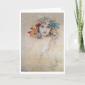Portrait (Studie), Alphonse Mucha Card Karte (Vorderseite)