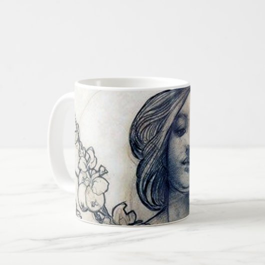 Portrait (Studie), Alphonse Mucha Kaffeetasse (Vorderseite Links)
